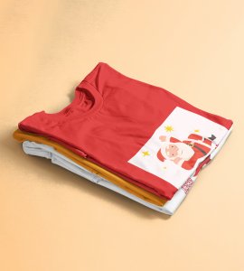 Vacational Santa: Humorously Printed T-shirt (Red) Best Gift For Secret Santa