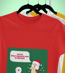 Prankster Santa: Funny Printed T-shirt (Red) Perfect Gift For Secret Santa