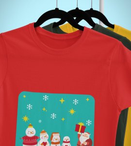 Santa's Squad: Cute Printed T-shirt (Red) Perfect Gift For kids