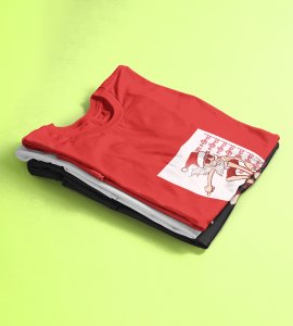 Savage Santa: Cool Printed T-shirt (Red) Perfect Gift For Secret Santa