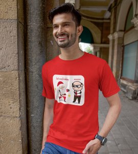 Corporate Santa: Funny Printed T-shirt (Red) Best Gift For Secret Santa