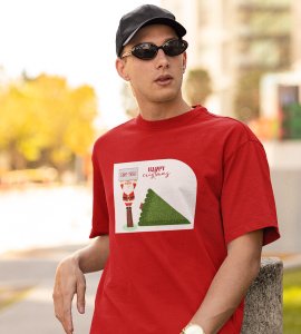 Eco-Friendly Santa: Beautifully Printed T-shirt (Red) Exclusive Gift For Boys Girls