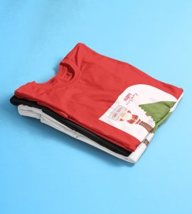 Eco-Friendly Santa: Beautifully Printed T-shirt (Red) Exclusive Gift For Boys Girls