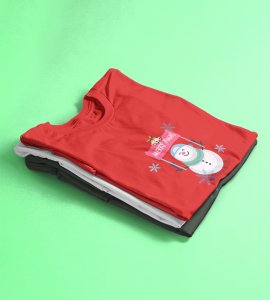 Merry Xmas : Dashing Printed T-shirt (Red) Best Gift For Secret Santa