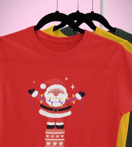 Santa On His Gifts : Best Santaclaus Printed T-shirt (Red) Best Gift For Secret Santa