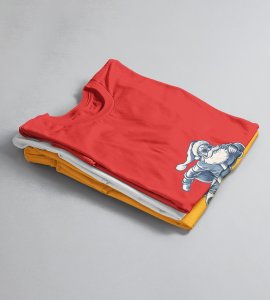 Gen-z Santa At Service : Printed T-shirt (Red) Best Gift For Boys Girls