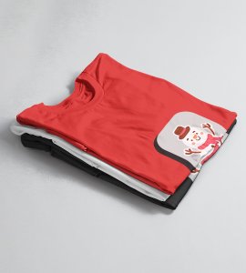 I Love Santa : Cute And Beautiful Printed T-shirt (Red) Best Gift For Boys Girls