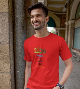 Hope For 2024 : Best Printed T-shirt For School Kids (Red) Best Gift For Boys Girls