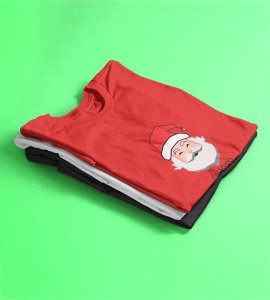 Graphic Lover Santa: Good Vibes Printed T-shirt (Red) Unique Gift For New Year Boys Girls
