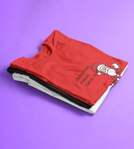 How Was Your Christmas: Cute Printed T-shirt (Red) Best Gift For Kids Boys Girls