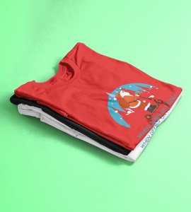 Biker Santa: Unique Printed T-shirt (Red) Perfect Gift For Christmas Boys Girls