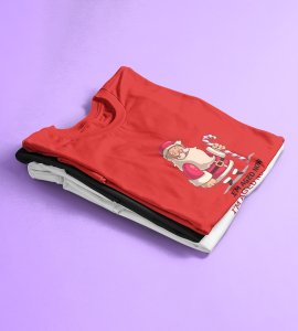 Old Grumpy Santa : Funny Printed T-shirt (Red) Best Gift For Secret Santa