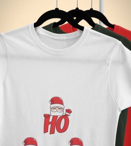Santas Classic Laugh Printed T-shirt ,(White) Christmas Edition Printed T-shirt |Best Gift For Friends Family Boys Girls