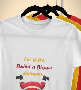 Big Chimney Bigger Gifts: Revamp your Joy with(White) Cutest Santa T-shirt, Best Gift For Boys Girls
