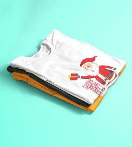 Funniest Santa : Funniest Printed T-shirt (White) Perfect Gift For Kids