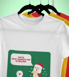 Prankster Santa: Funny Printed T-shirt (White) Perfect Gift For Secret Santa