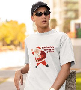 Employed Santa: Best Printed T-shirt (White) Best Gift For Secret Santa