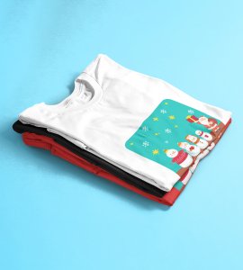 Santa's Squad: Cute Printed T-shirt (White) Perfect Gift For kids