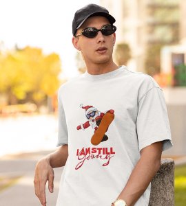 Goofy & Young Santa:Best Printed T-shirt (White) Perfect Gift For Boys Girls