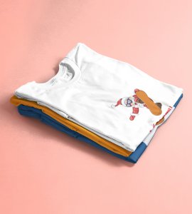 Goofy & Young Santa:Best Printed T-shirt (White) Perfect Gift For Boys Girls