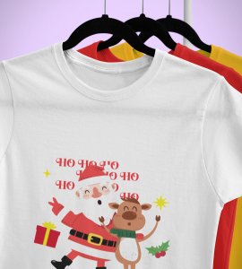 Happy Santa: Best Printed T-shirt (White) Best Gift For Kids