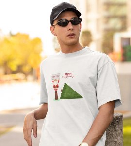 Eco-Friendly Santa: Beautifully Printed T-shirt (White) Exclusive Gift For Boys Girls