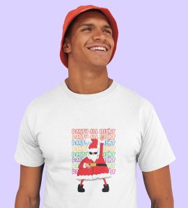 Party Animal Santa : Most Unique Printed T-shirt (White) Best Gift For Boys Girls