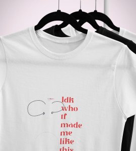 Angry Tall Snowman: Cute Snowman Printed T-shirt (White) Unique Gift For Secret Santa