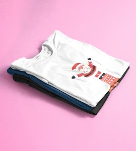 Santa On His Gifts : Best Santaclaus Printed T-shirt (White) Best Gift For Secret Santa
