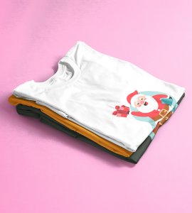 Santa got Us Gift: Best Printed T-shirt (White) Most Liked Gift For Boys Girls