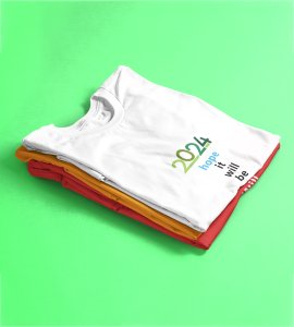 Hope For 2024 : Best Printed T-shirt For School Kids (White) Best Gift For Boys Girls