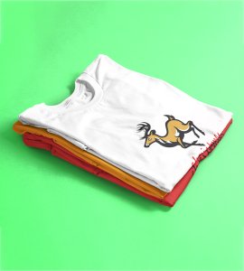 Hustling Reindeer : Funny & Cute Printed T-shirt (White) Perfect Gift For Secret Santa