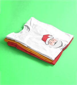 Graphic Lover Santa: Good Vibes Printed T-shirt (White) Unique Gift For New Year Boys Girls