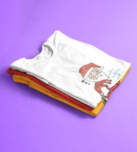 Tired Santa: Best Printed T-shirt (White) Best Gift For Kids Boys Girls
