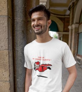 Super Santa : Unique And Funny Printed T-shirt (White) Perfect Gift For Boys Girls