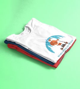 Biker Santa: Unique Printed T-shirt (White) Perfect Gift For Christmas Boys Girls