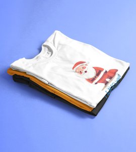 Even Santa Wants Gift: Cute Printed T-shirt (White) Perfect Gift For Boys Girls