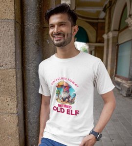 Elderly Elf: Unique Printed T-shirt (White) Perfect Gift For Boys Girls