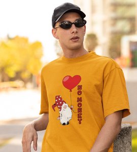 No Money: Cute Santa No Money Christmas T-shirt (Yellow) - BPA-Free, Leak-Proof Printed - Ideal for Festive Outdoor Adventures Gift