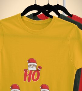 Santas Classic Laugh Printed T-shirt ,(Yellow) Christmas Edition Printed T-shirt |Best Gift For Friends Family Boys Girls