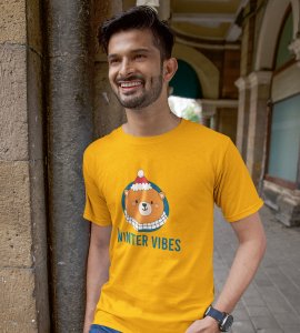 Winter Vibes: Welcome Christmas With(Yellow) T-shirt Perfect Gift For Kids Boys Girls