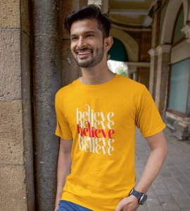 Believe In Yourself: Cute Printed T-shirt (Yellow) Perfect Gifts For Boys girls