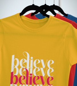 Believe In Yourself: Cute Printed T-shirt (Yellow) Perfect Gifts For Boys girls