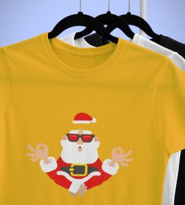 Om Santa Baba: Beautifully Printed T-shirt (Yellow) Best Fift For Secret Santa