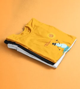 Angry Snowman : Unique Printed T-shirt (Yellow) Best Gift For Boys Girls