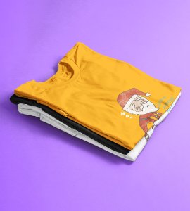 Tired Santa: Best Printed T-shirt (Yellow) Best Gift For Kids Boys Girls