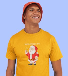 Will Santa Come?: Best Printed T-shirt (Yellow) Best Gift For Boys Girls