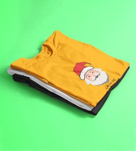 Graphic Lover Santa: Good Vibes Printed T-shirt (Yellow) Unique Gift For New Year Boys Girls