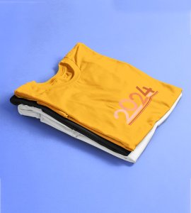 2024 Has Arrived : Cute Printed T-shirt For Kids (Yellow) Best Gift For Kids