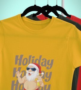Santa On Vaction T-shirt: Exclusive Gift For Boys Girls(Yellow) Cool Santa T-shirt, A Perfect Gift For Secret Santa